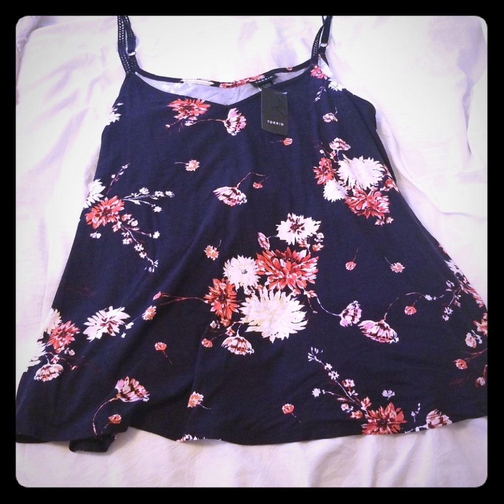 Torrid navy floral swing cami